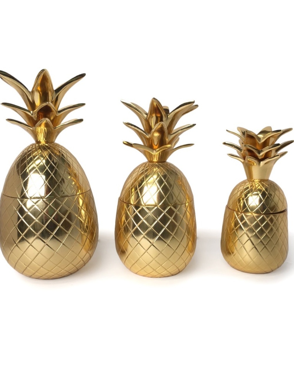 NEW Warm Welcome Golden Pineapple Canisters (Set of 3)